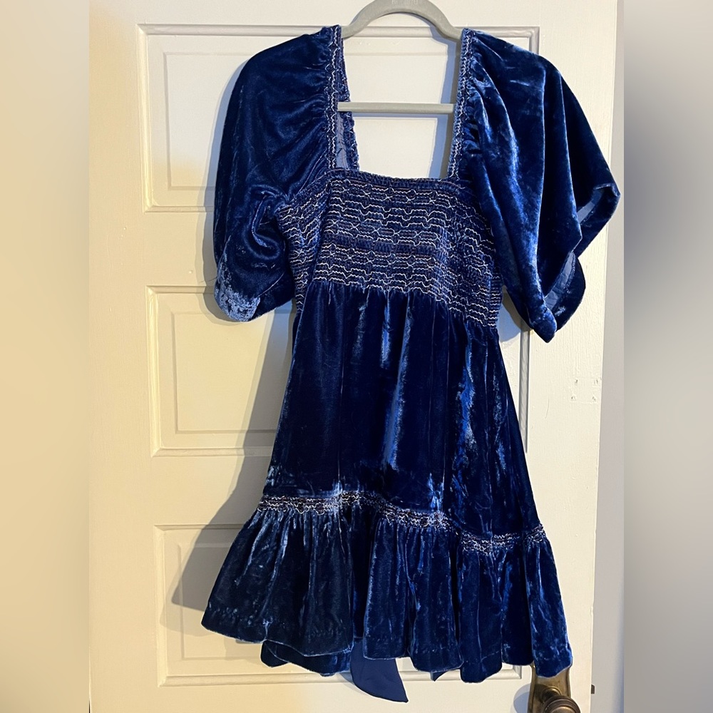 Free People velvet open back dress